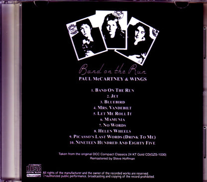 Paul McCartney,Wings/Band on the Run Original DCC Compact Classics