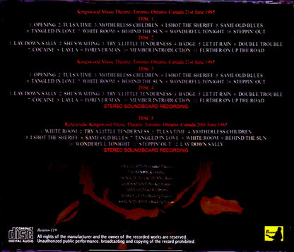 Eric Clapton/Canada 1985 Complete Upgrade & Rehearsals