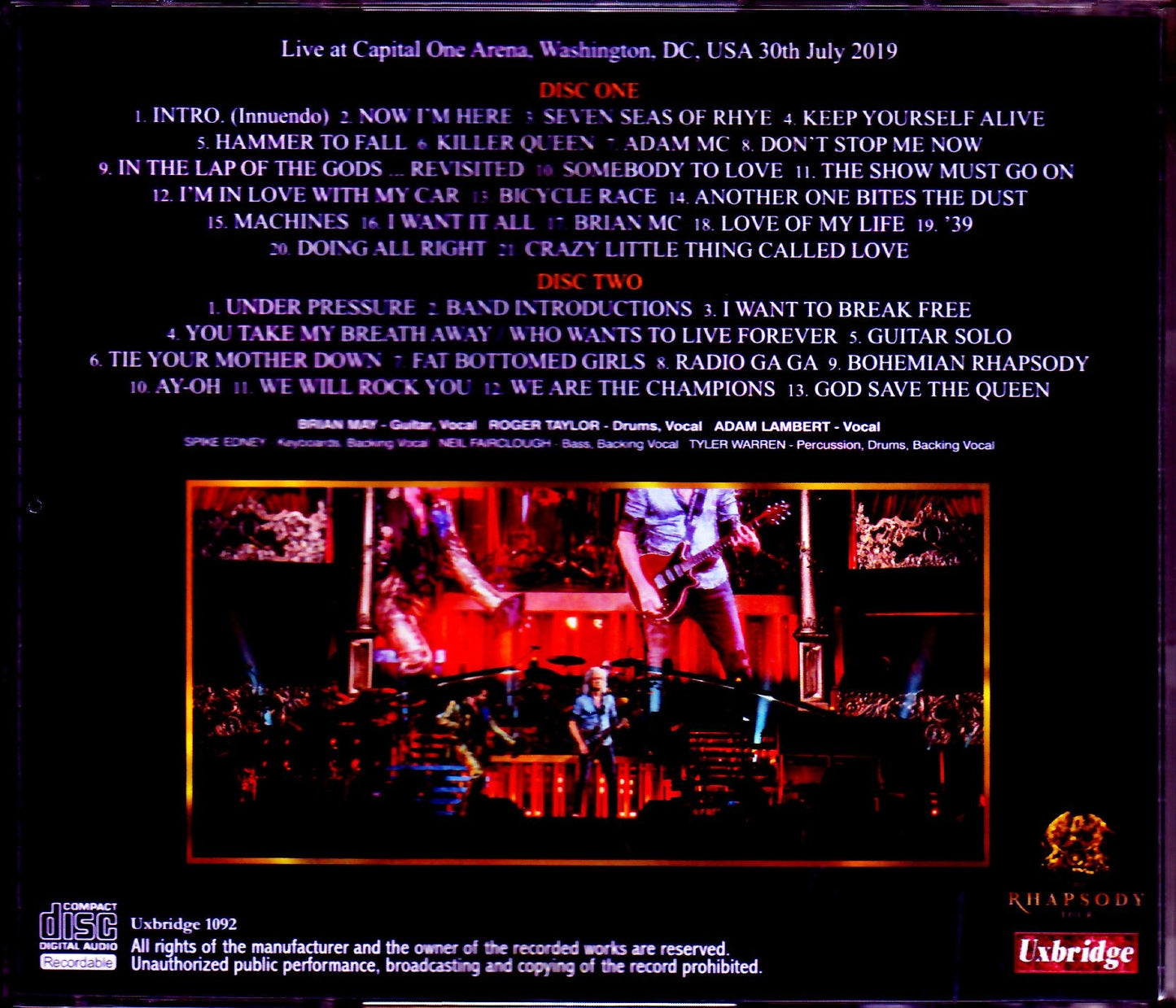 Queen,Adam Lambert/WA,USA 2019