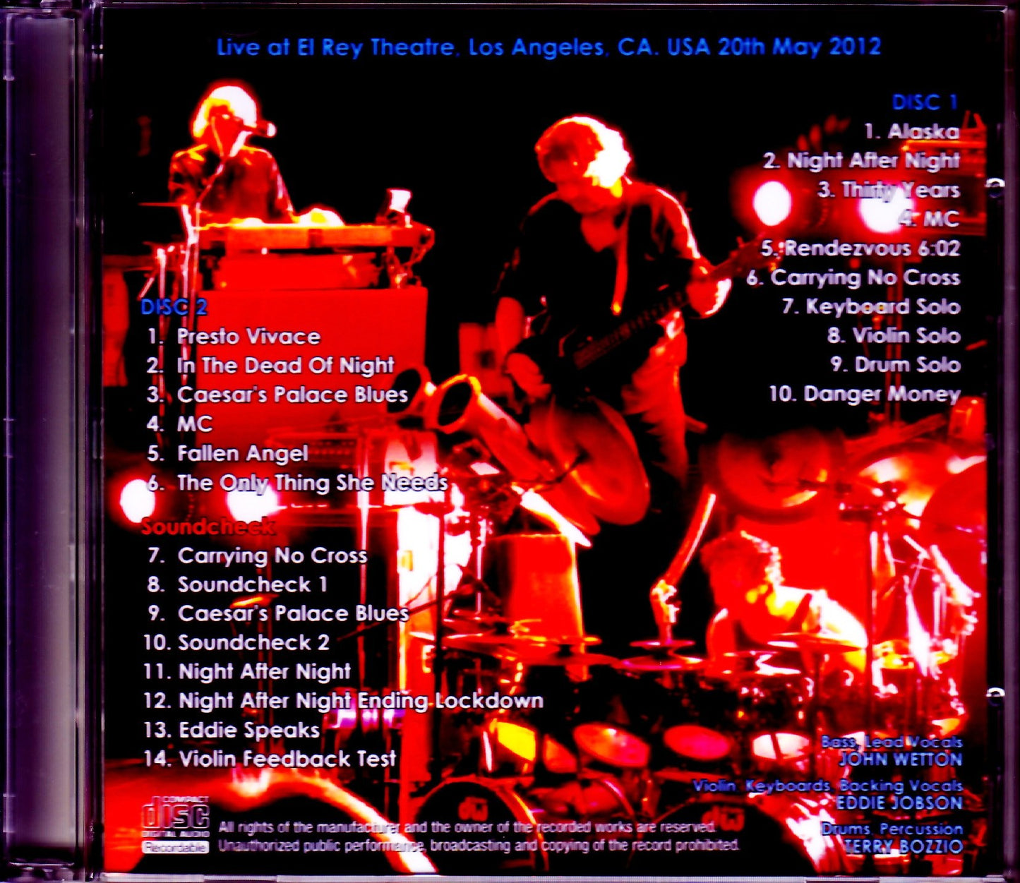 UK/CA,USA 2012 & Rehearsals