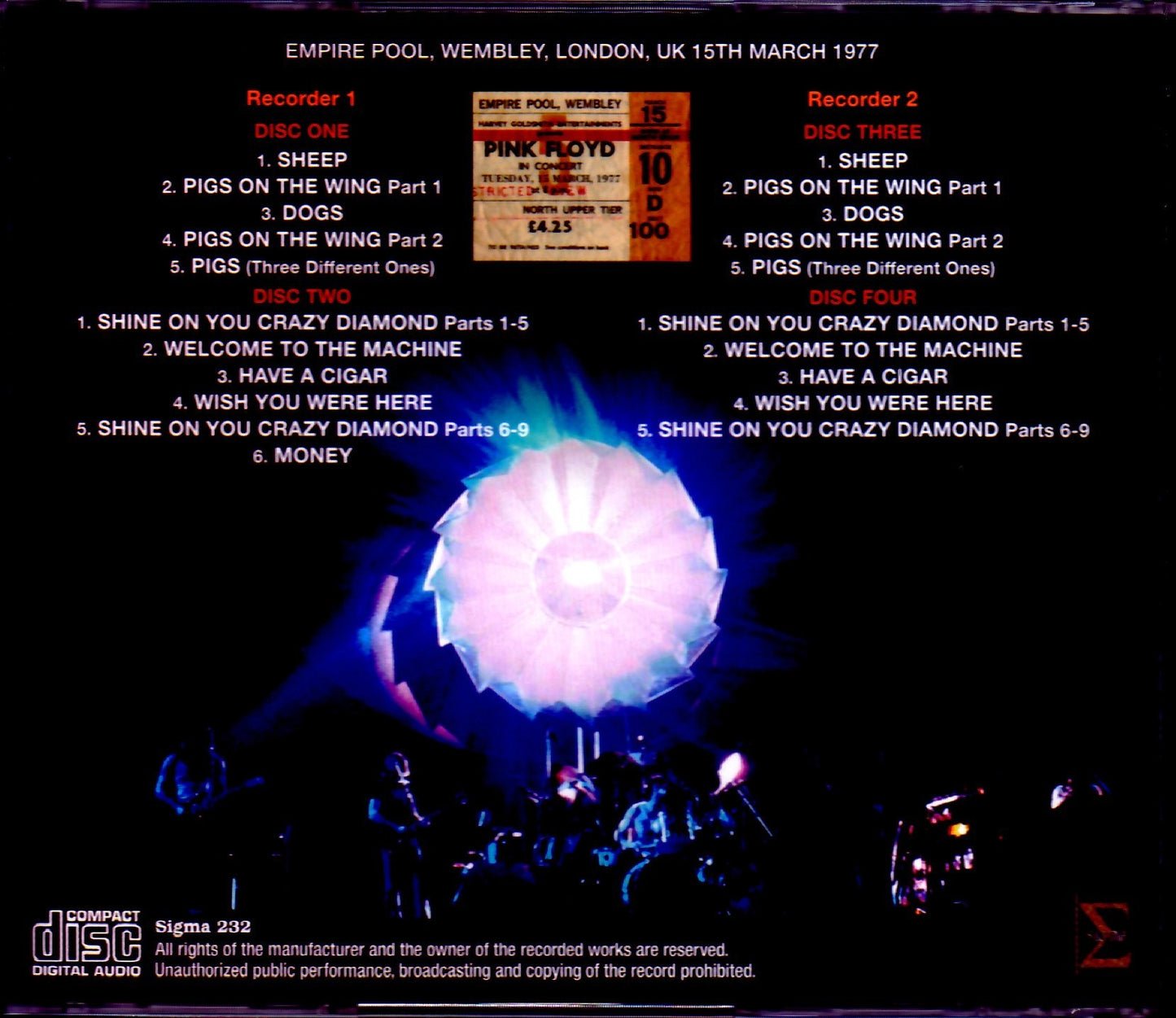 Pink Floyd/London,UK 3.15.1977 2 Diff Source Upgrade