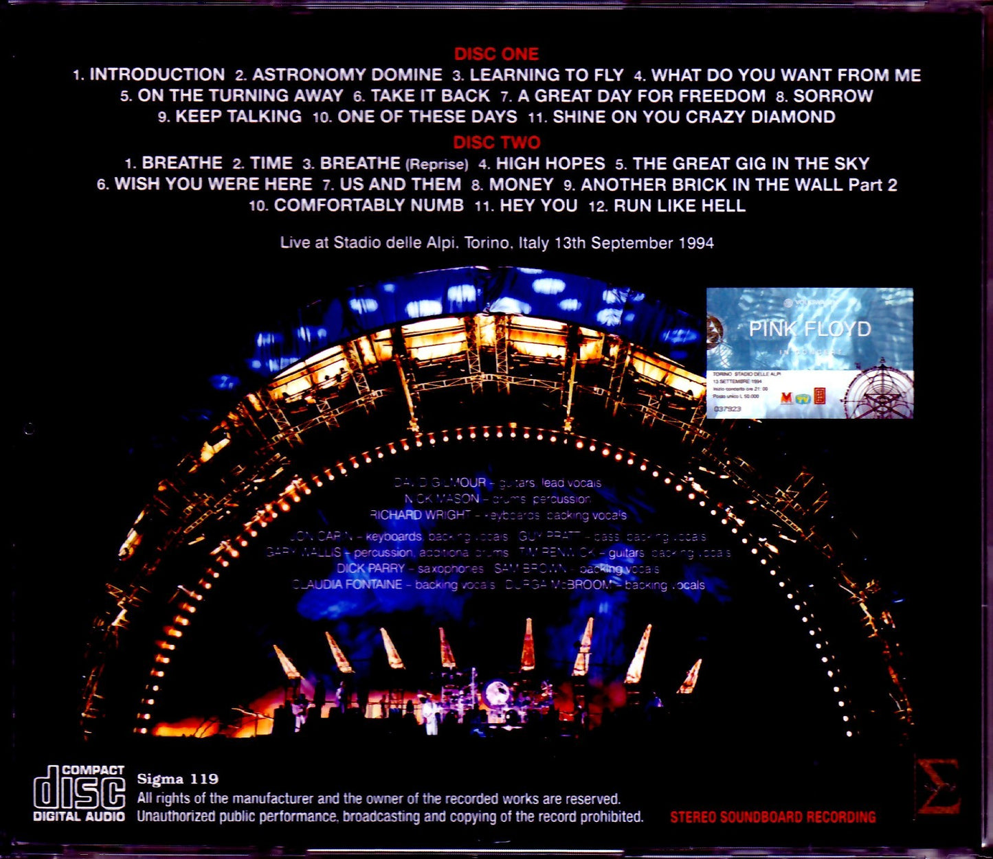 Pink Floyd/Italy 9.13.1994 Upgrtade