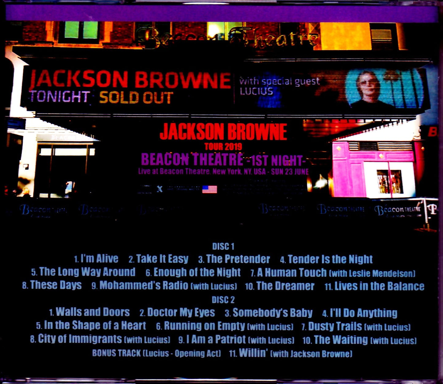 Jackson Browne/NY,USA 6.23.2019 IEM Matrix Ver.