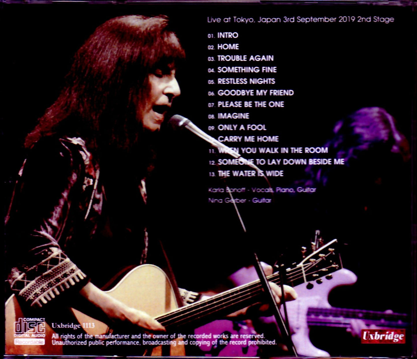 Karla Bonoff/Tokyo,Japan 9.3.2019