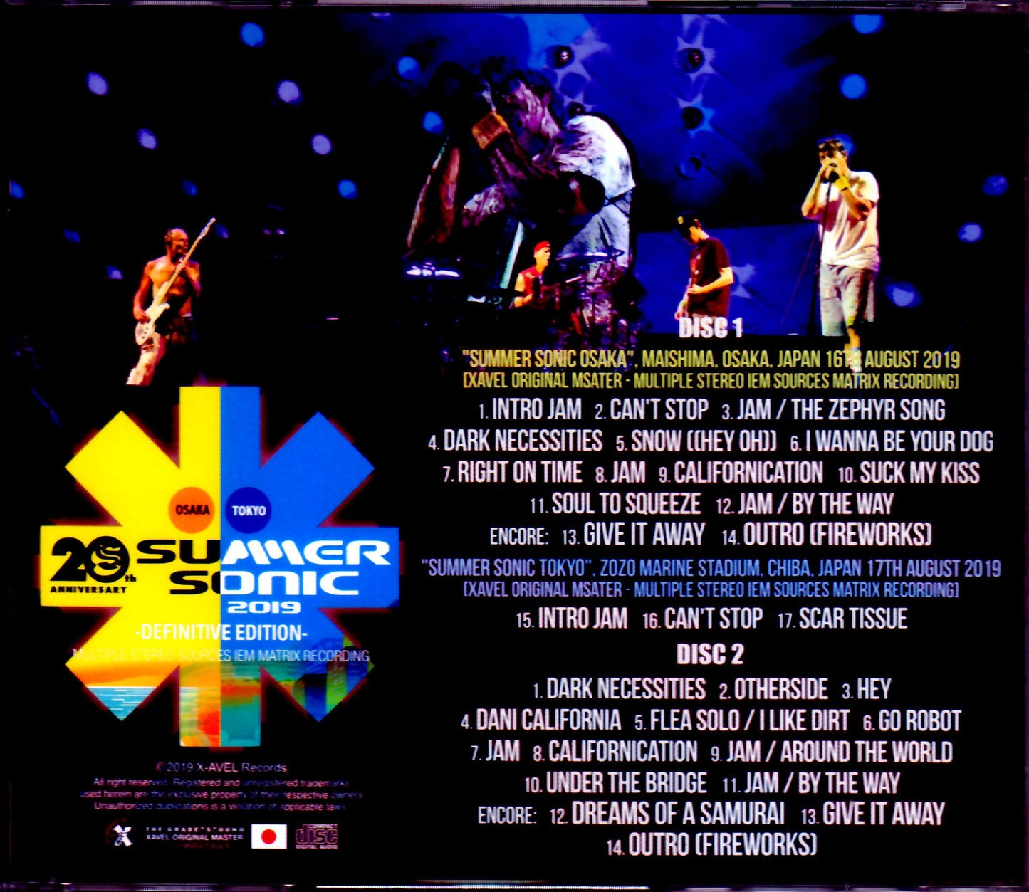 Red Hot Chili peppers/Osaka & Tokyo,Japan 2019 IEM Matrix Ver.