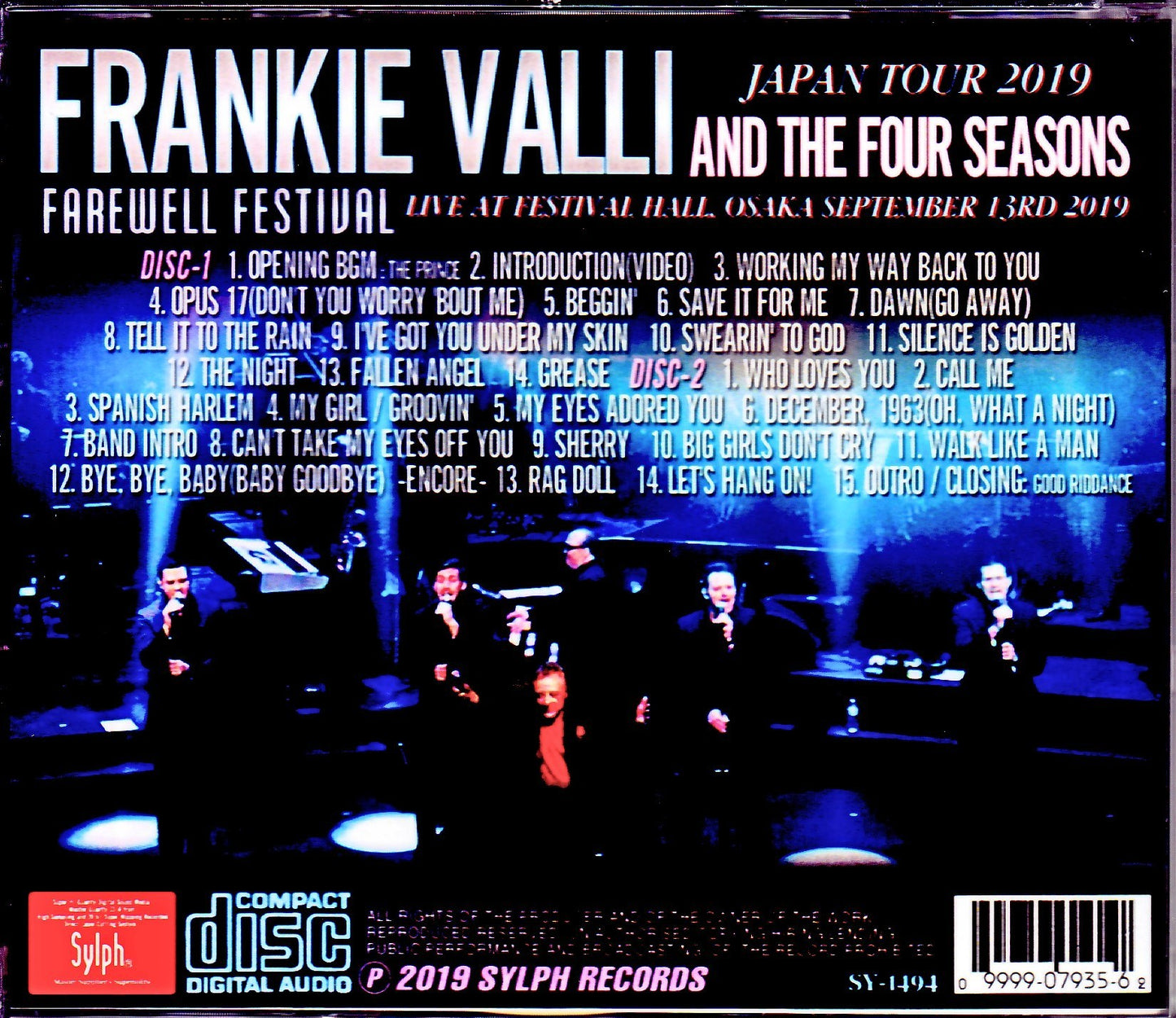 Frankie Valli and the Four Seasons/Osaka,Japan 2019
