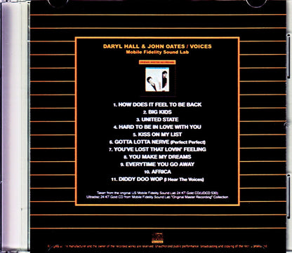 Hall & Oates/Voices Original US Mobile Fidelity Sound Lab