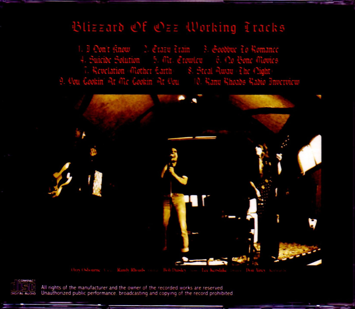 Ozzy Osbourne/Blizzard of Ozz Different Mixes from the Final Takes