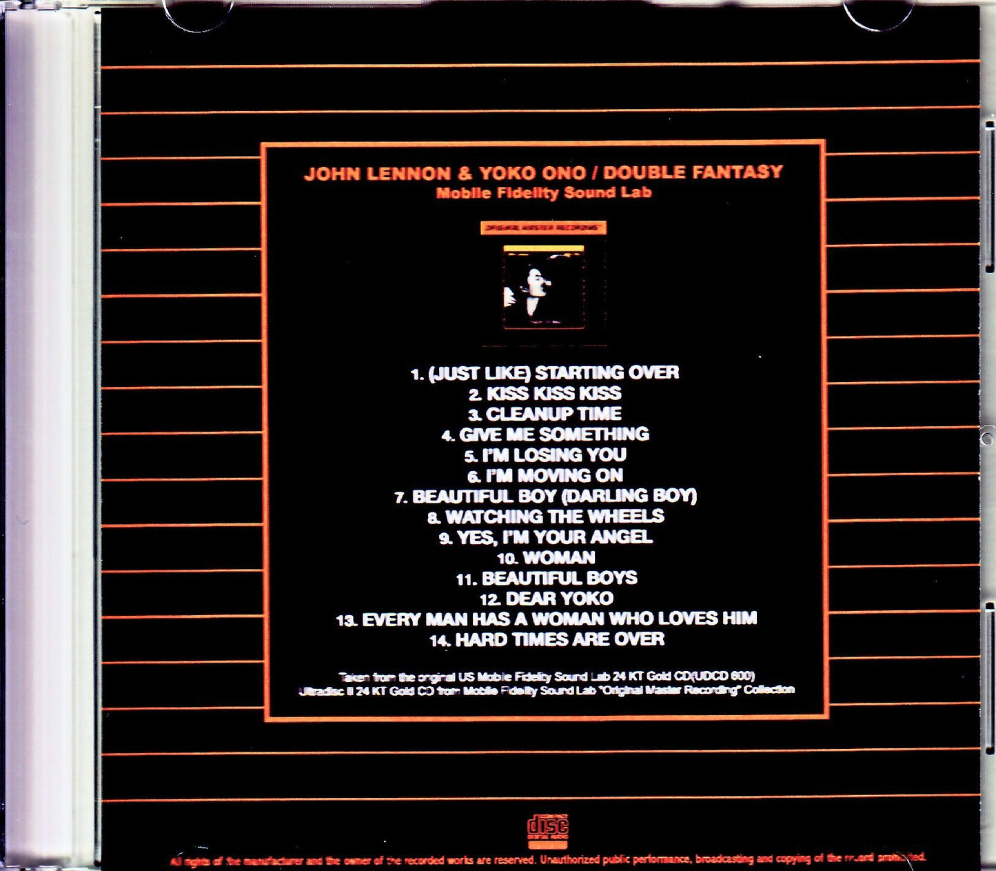 John Lennon/Double Fantasy Original US Mobile Fidelity Sound Lab