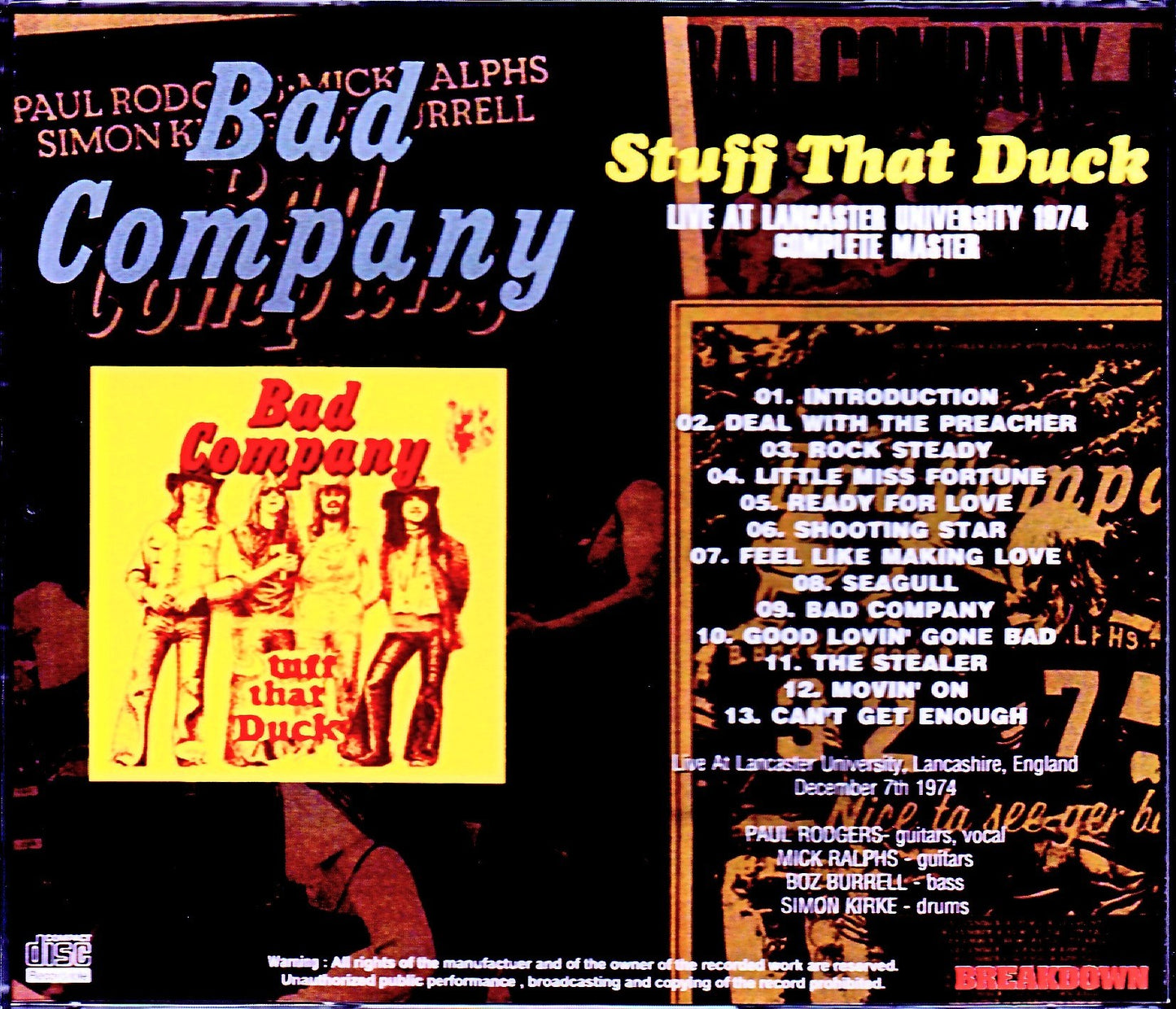 Bad Company/England,UK 1974 Complete
