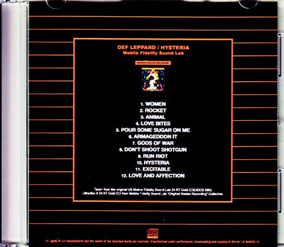 Def Leppard/Hysteria Original US Mobile Fidelity Sound Lab