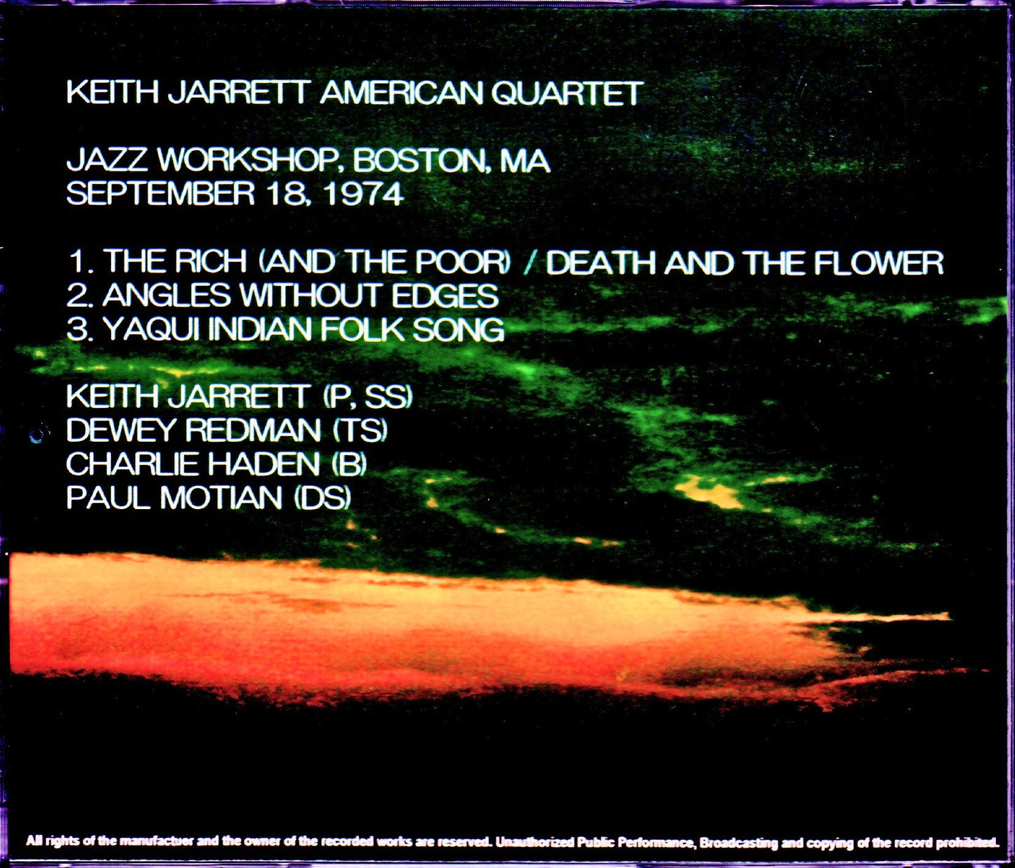 Keith Jarrett American Quartet/MA,USA 1974
