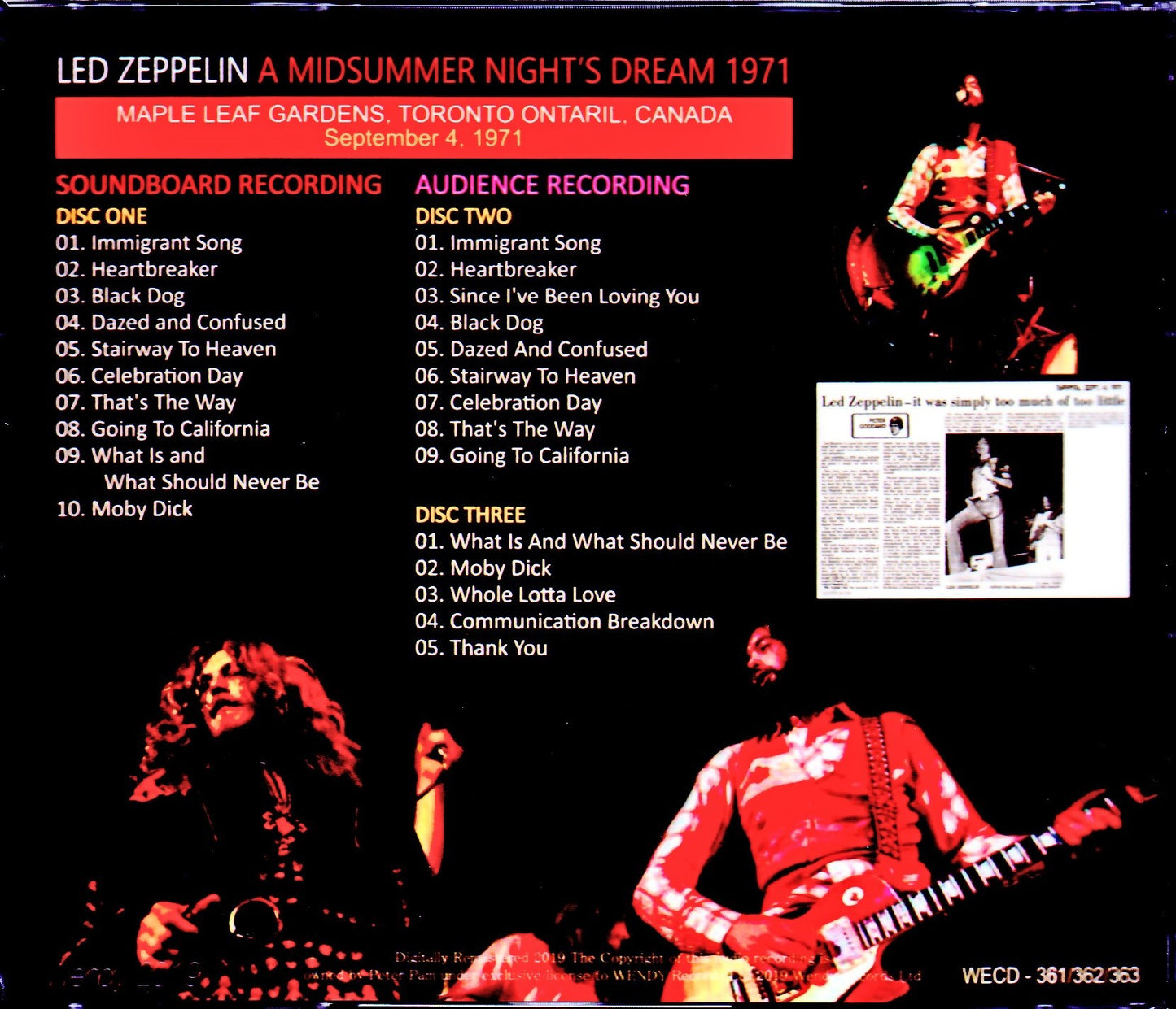 Led Zeppelin/Canada 1971 2 Source Ver.