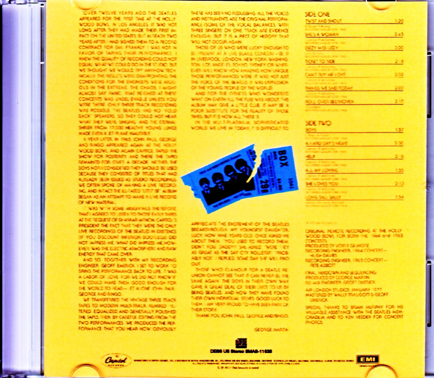 Beatles/CA,USA 1964・1965 Dr. Ebbetts US Stereo