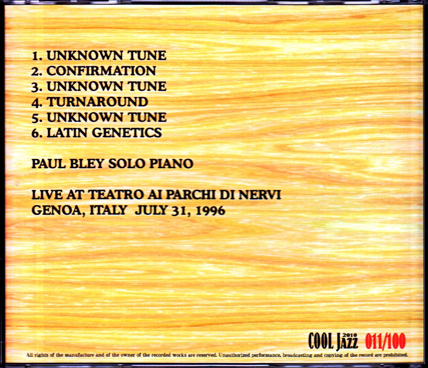 Paul Bley/Italy 1996
