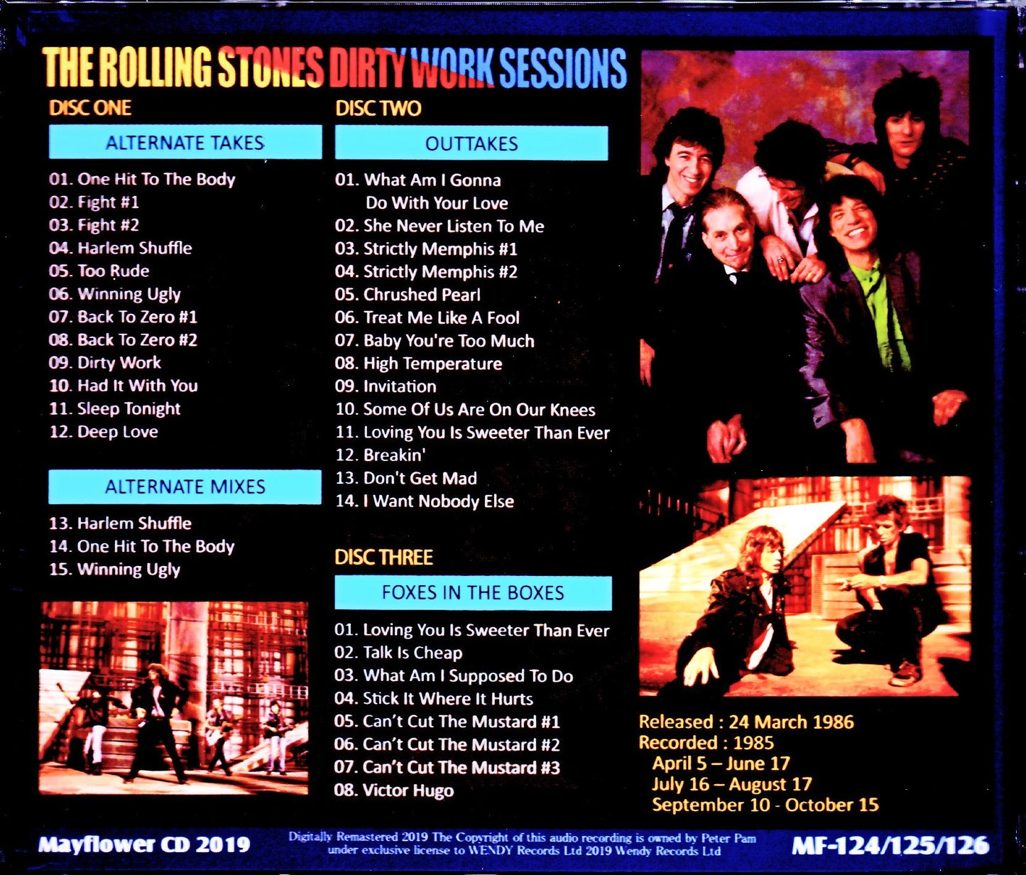 Rolling Stones/Dirty Work Sessions