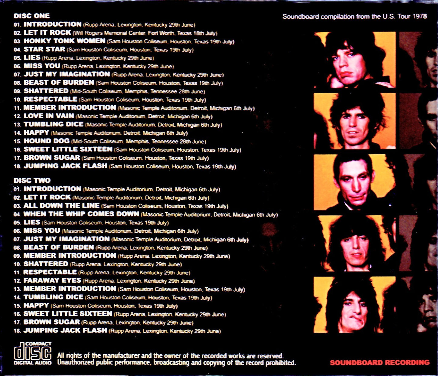 Rolling Stones/Soundboard compilation from the U.S. Tour 1978