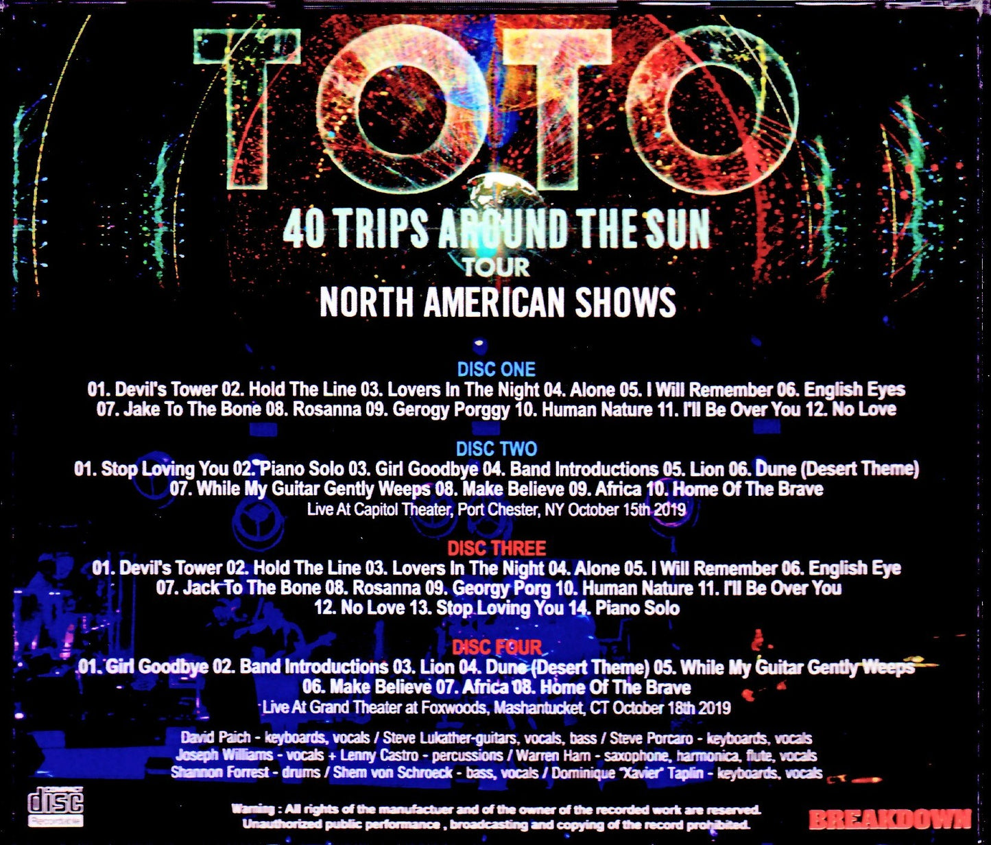 Toto/NY,USA 2019 & more