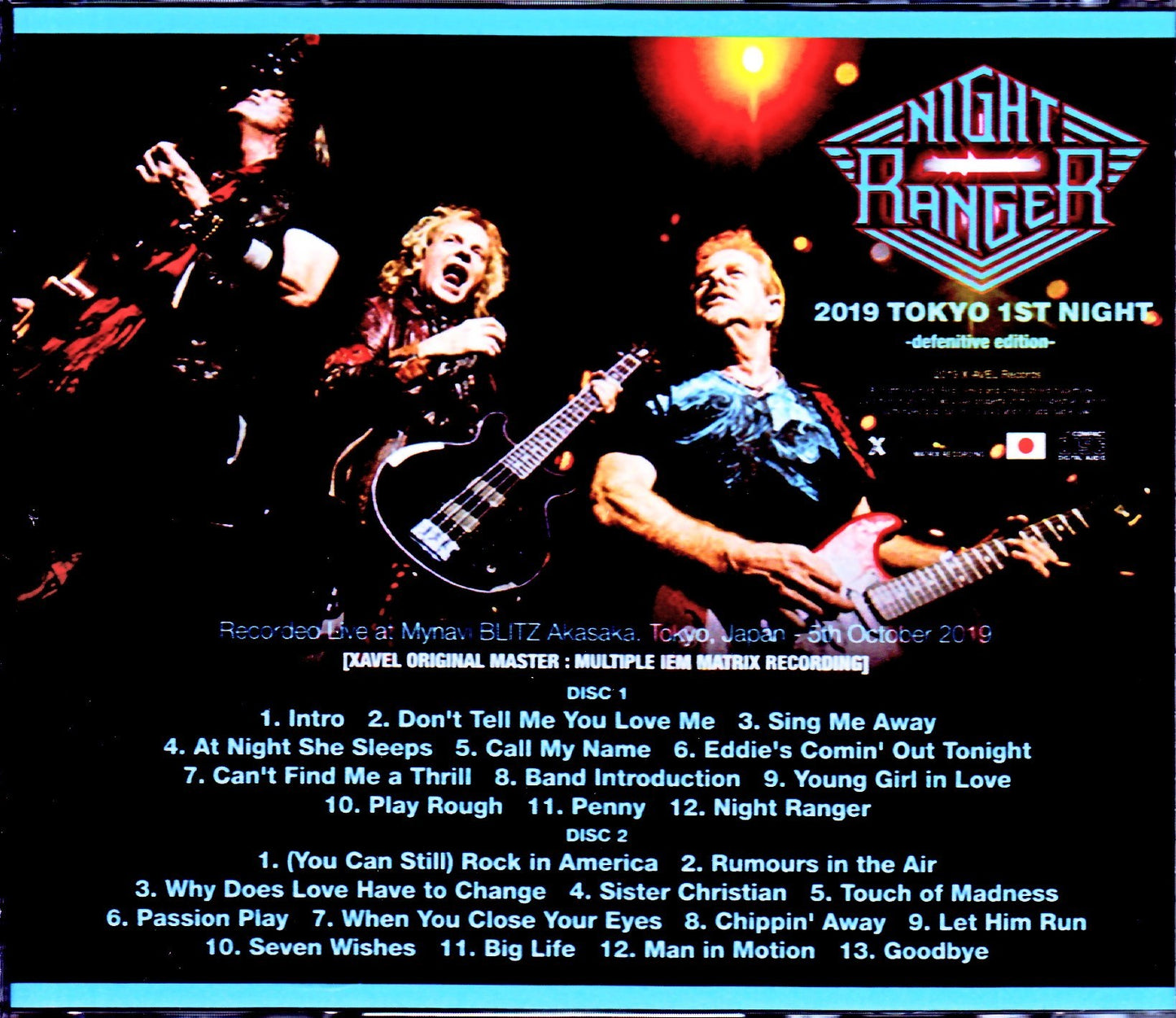Night Ranger/Tokyo,Japan 10.5.2019 IEM Matrix Ver.
