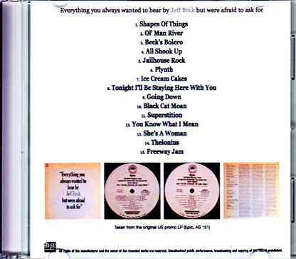 Jeff Beck/Everything you Always Wants to Hear by Jeff Beck But Were Afraid to Ask For Original US Promo LP Ver.