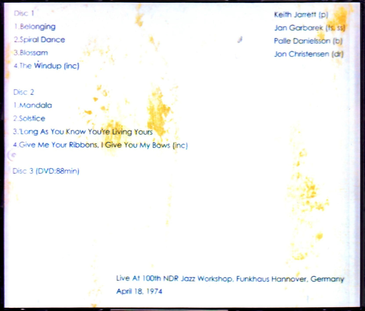 Keith Jarrett Quartet/Germany 1974 Complete