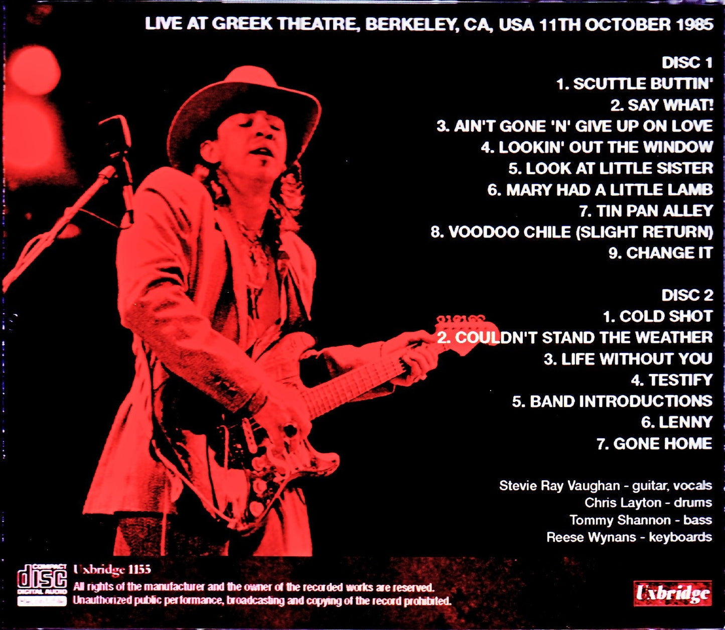 Stevie Ray Vaughan/CA, USA 1985