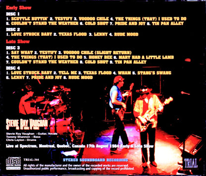 Stevie Ray Vaughan/Canada 1984 Early & Late Show