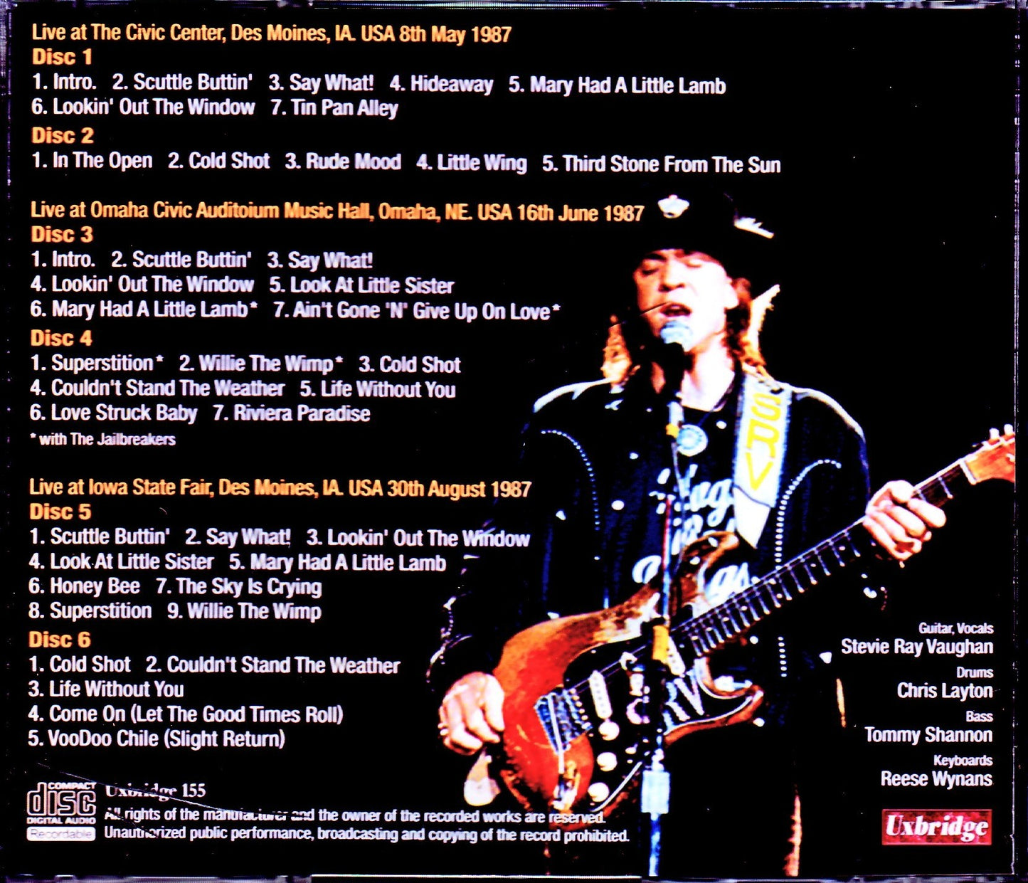 Stevie Ray Vaughan/IA,USA 1987 & more