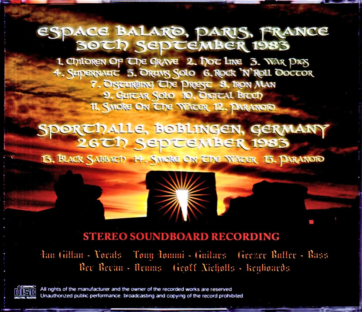 Black Sabbath/France 1983 Upgrade & more