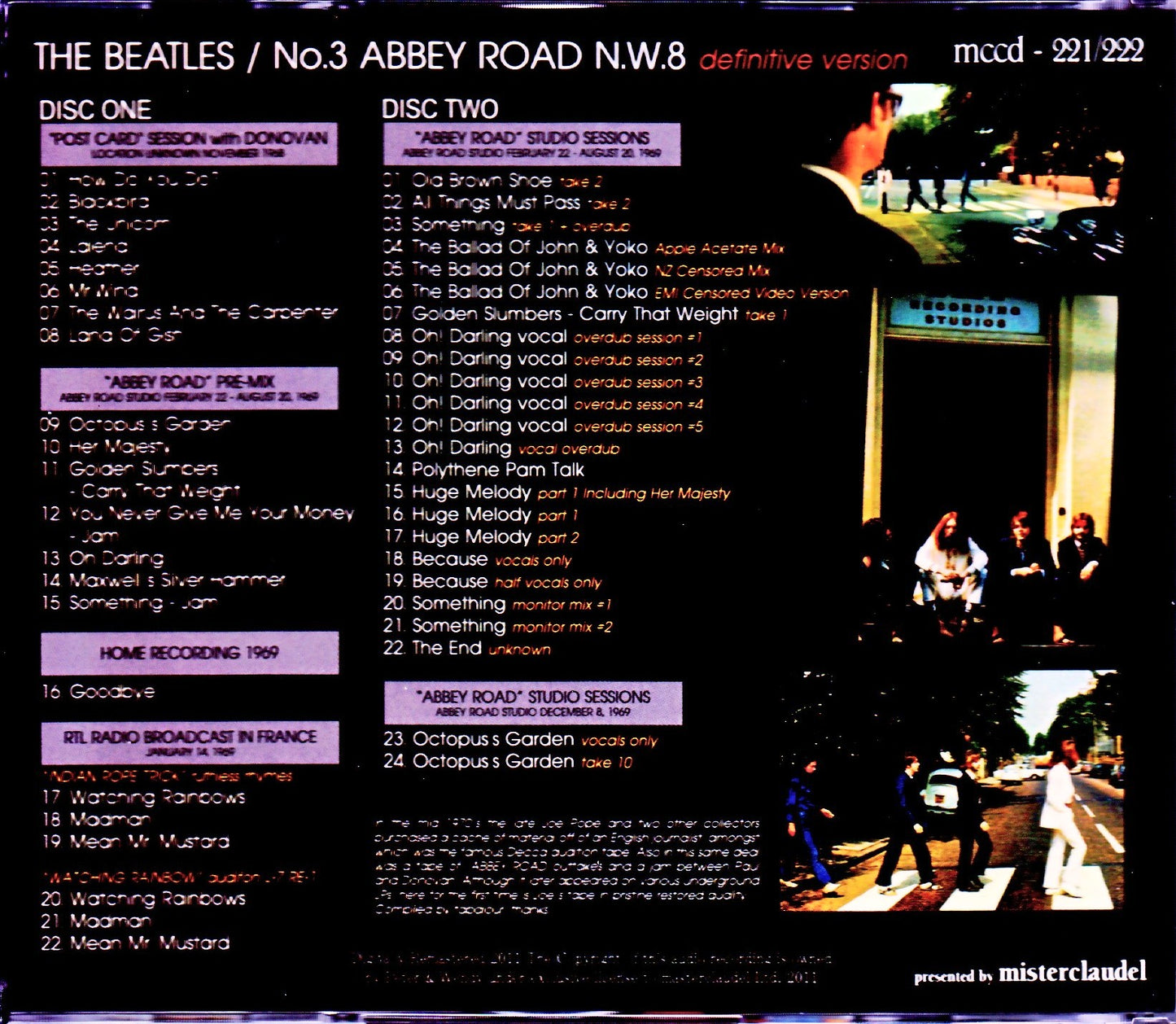 Beatles/No.3 Abbey Road N.W.8 Definitive Version