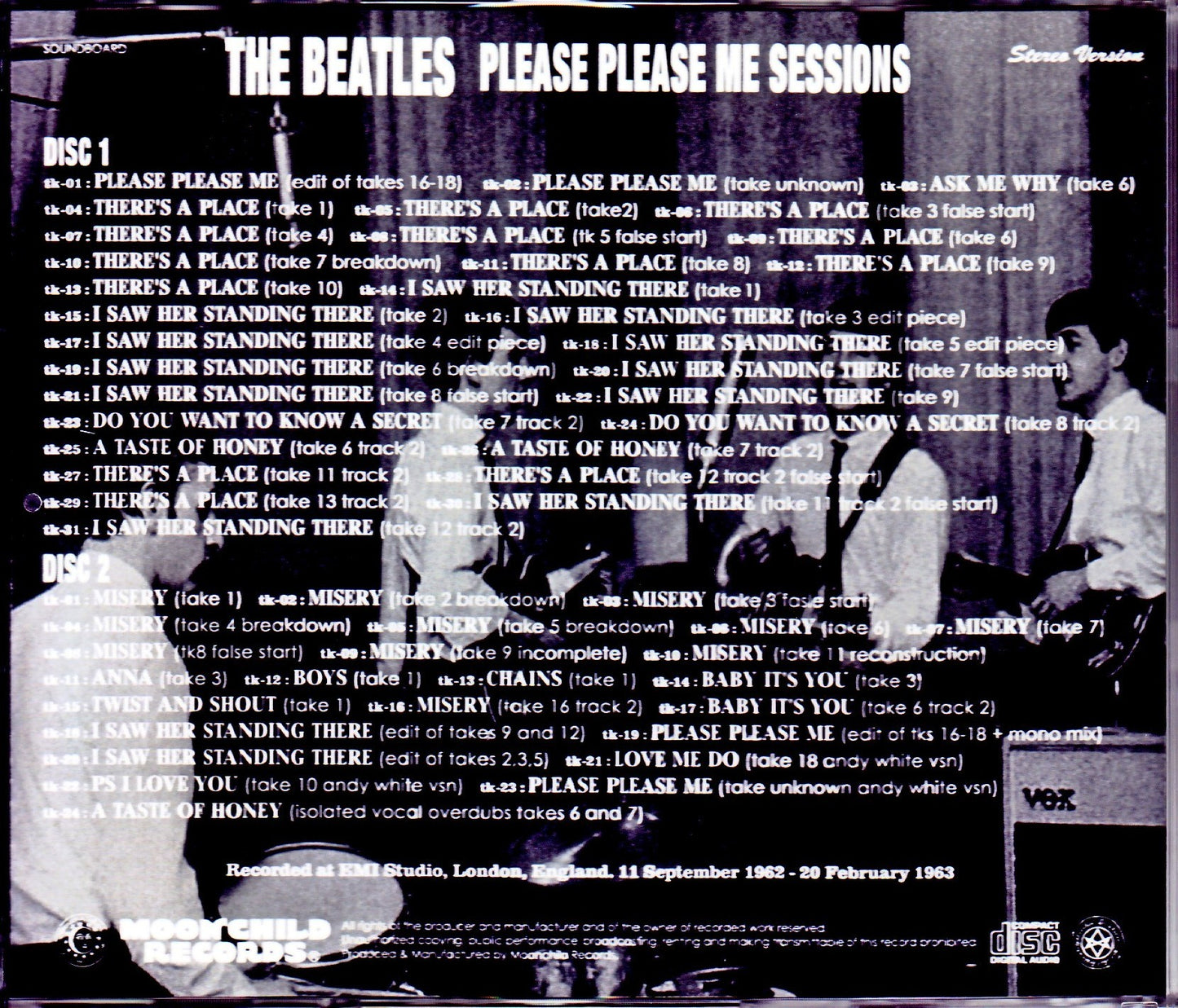 Beatles/Please Please Me Sessions London,UK 1962-1963