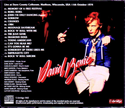 David Bowie/WI,USA 10.11.1974