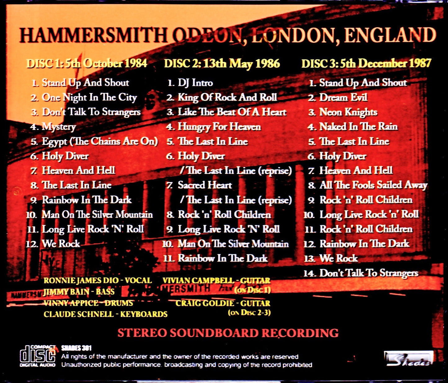 Dio/London,UK 1984-1987 Collection Upgrade