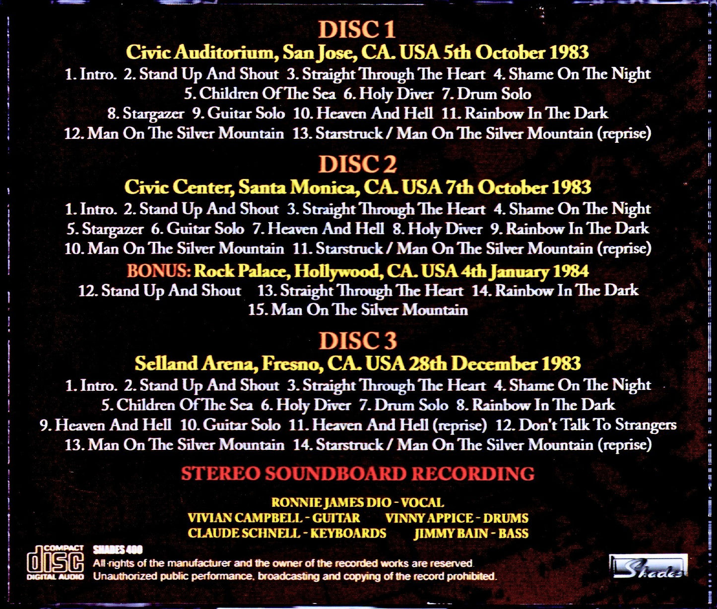 Dio/CA,USA 1983 Collection & more