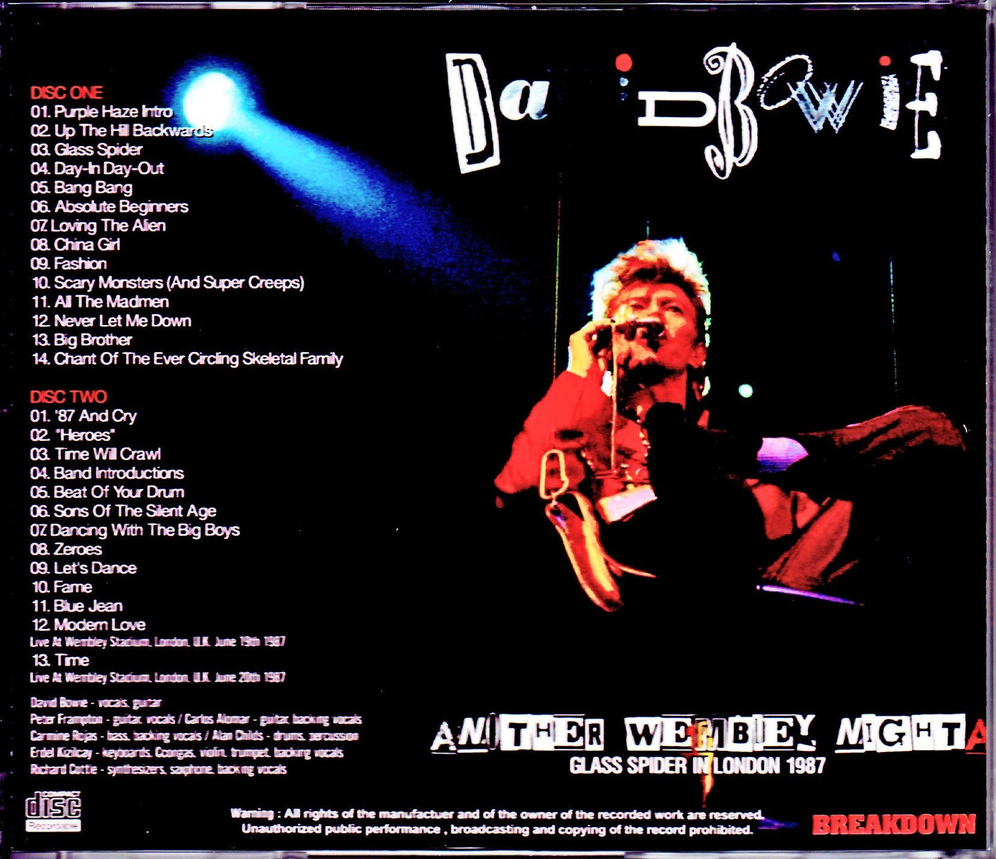 David Bowie/London,UK 6.19.1987