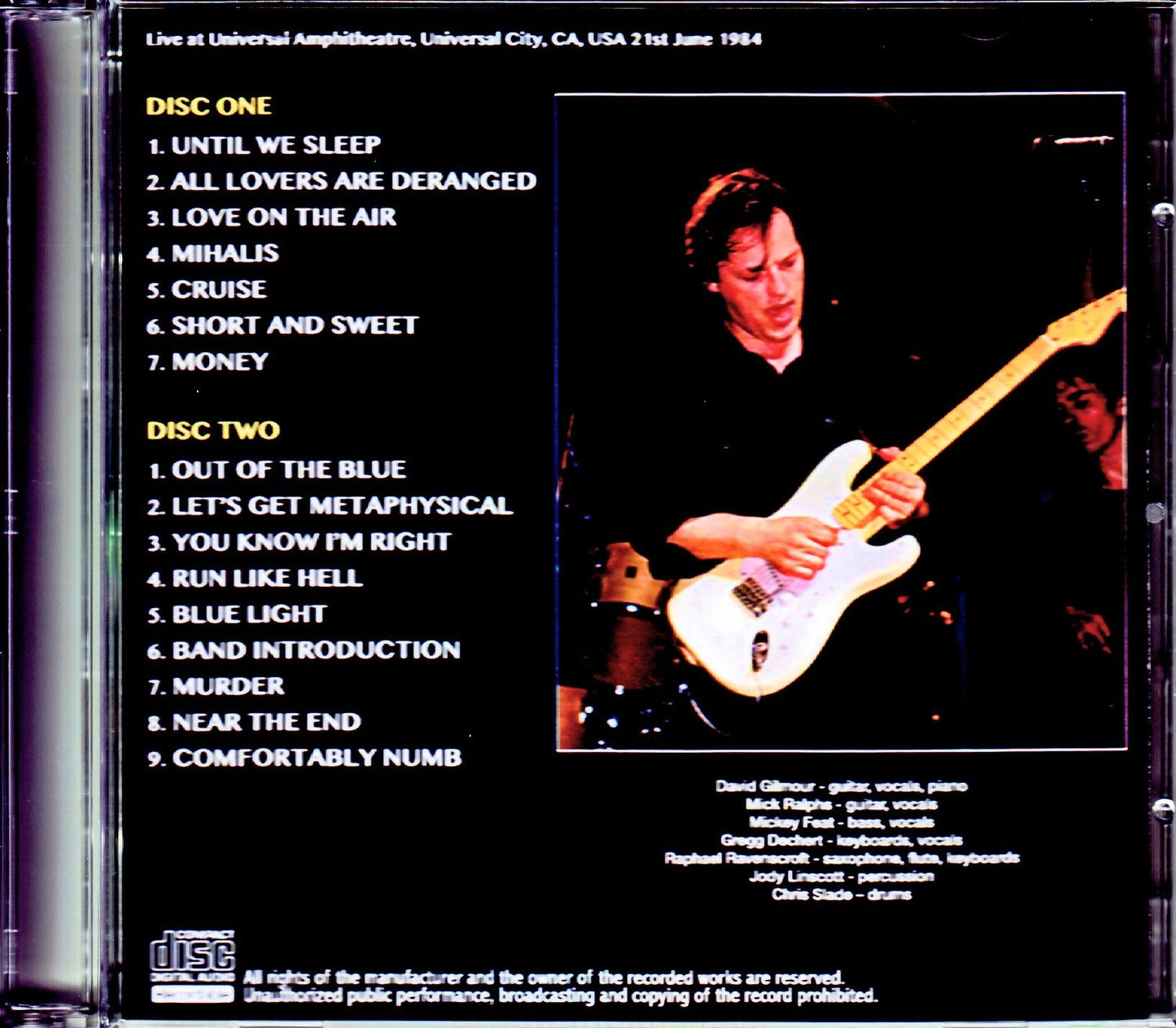 David Gilmour/CA,USA 6.21.1984