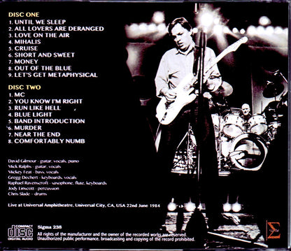David Gilmour/CCA,USA 6.22.1984