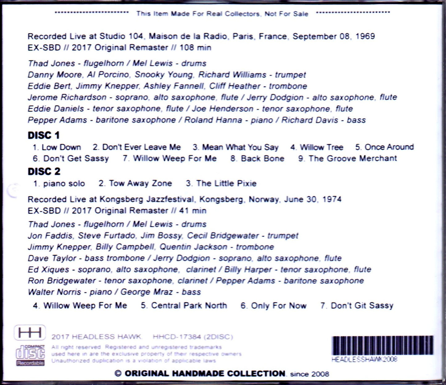 Thad Jones,Mel Lewis Orchestra/France 1969 Complete & more