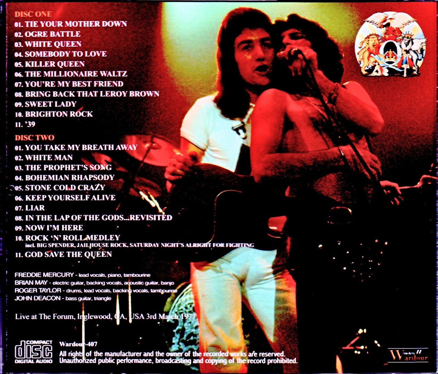 Queen/CA,USA 3.3.1977 Mike Millard Original Master Tapes