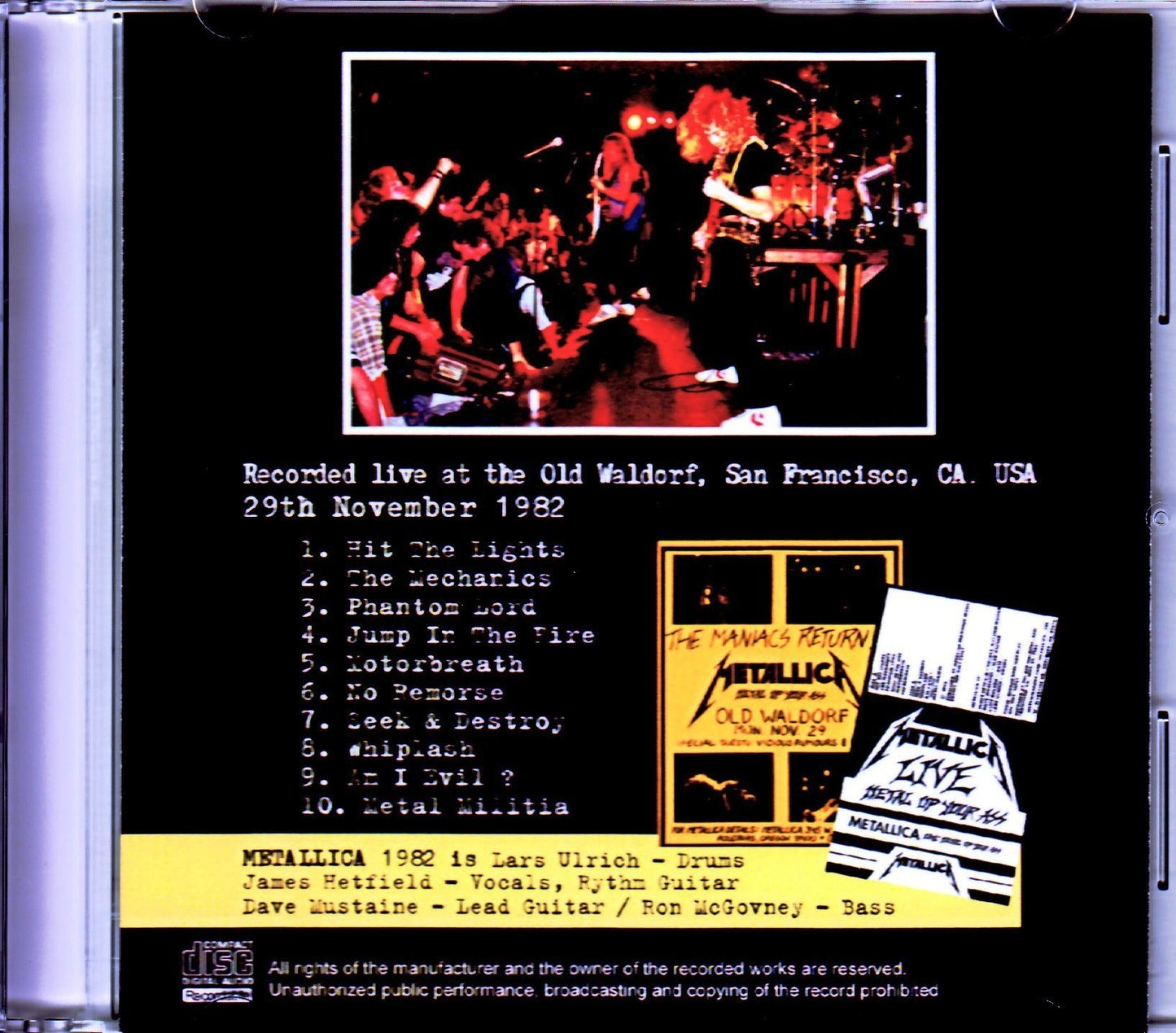 Metallica/CA,USA 11.29.1982