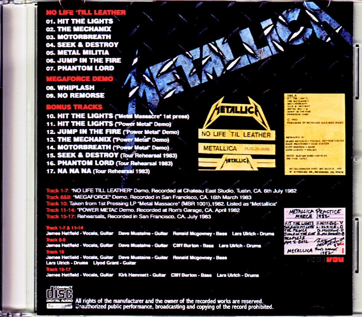 Metallica/Early Rare Demo Collection CA,USA 1982-1983