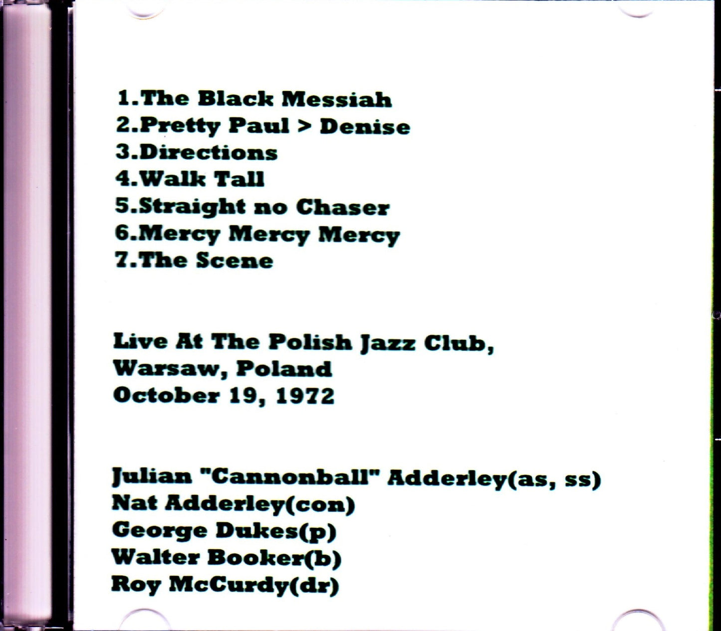 Cannonball Adderley Quintet/Poland 1972