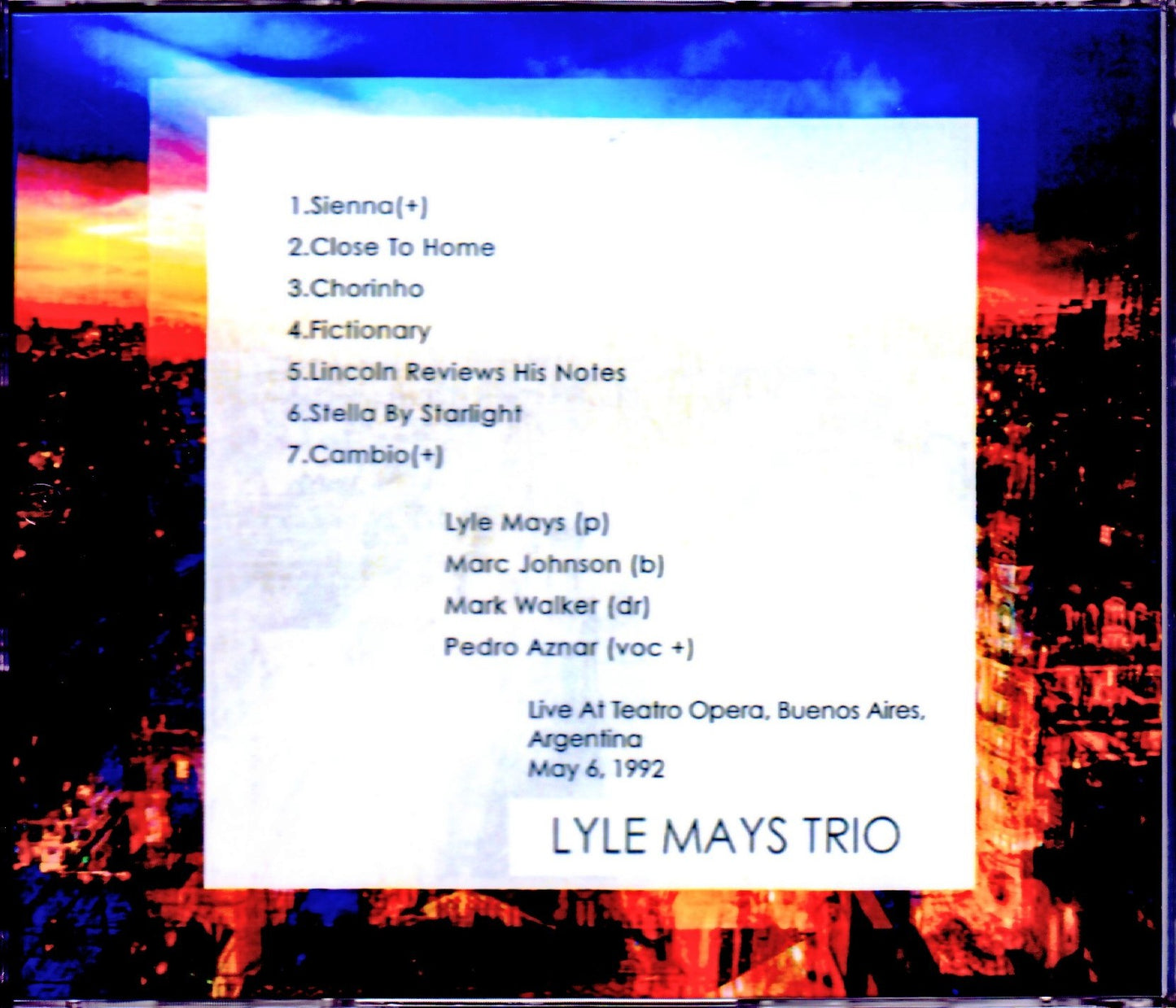 Lyle Mays Trio/Argentina 1992