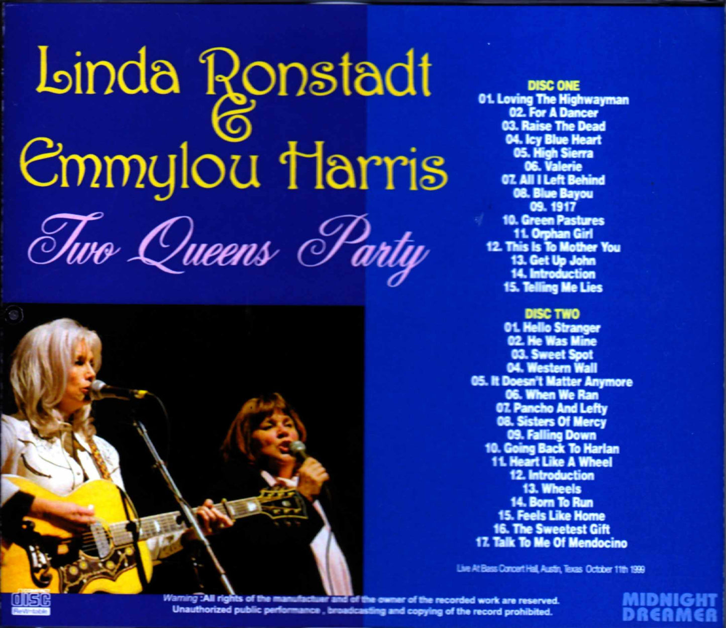 Linda Ronstadt,Emmylou Harris/TX,USA 1999