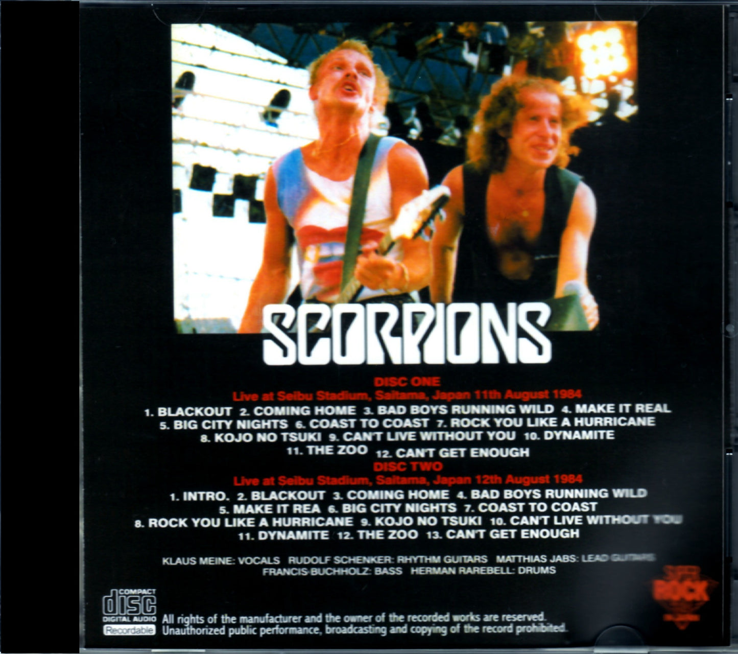 Scorpions/Saitama,Japan 1984 2Days Complete