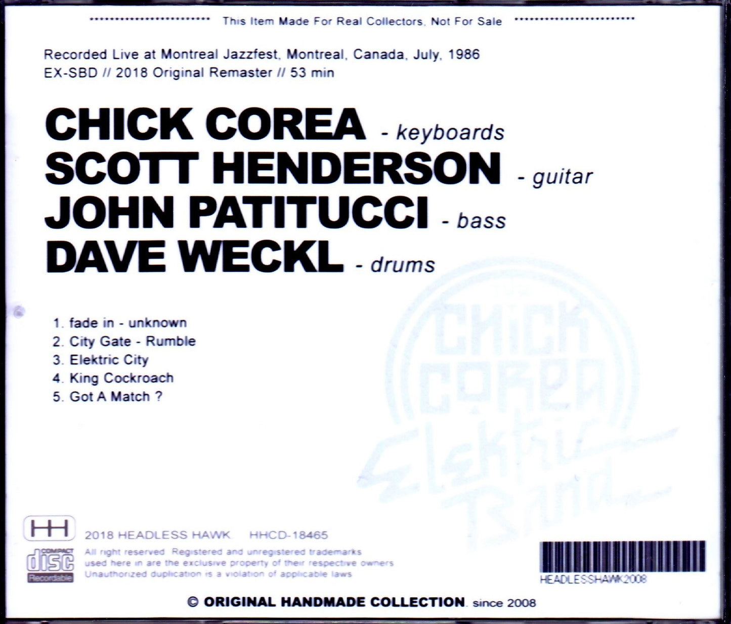 Chick Corea Electric Band, Scott Henderson/Canada 1986