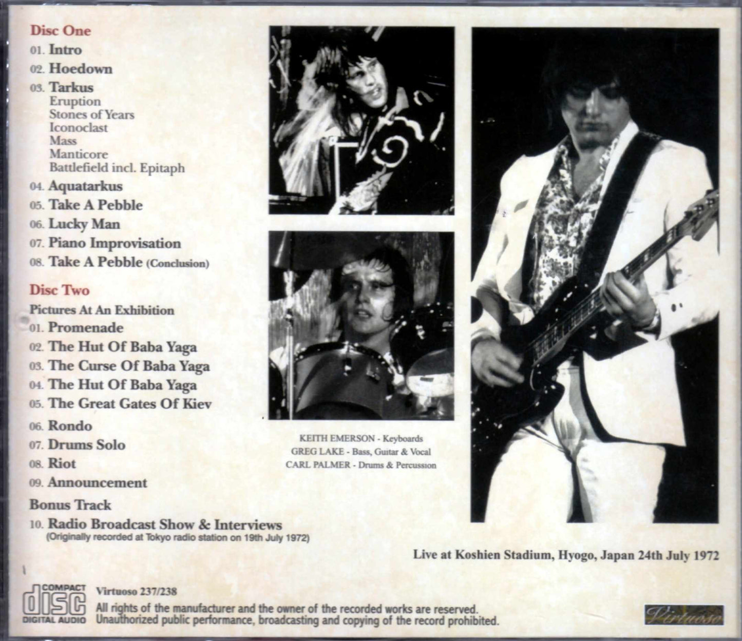 EL & P Emerson,Lake and Palmer/Hyogo,Japan 1972