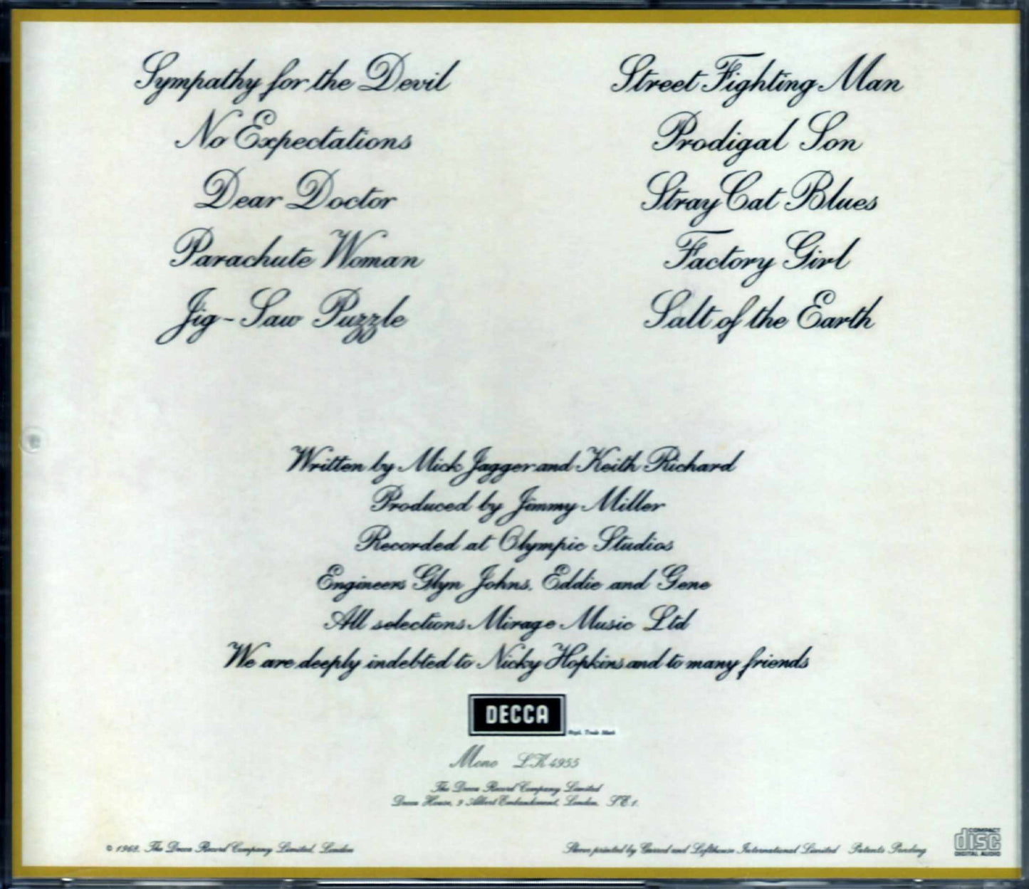 Rolling Stones/Beggars Banquet UK Original Mono