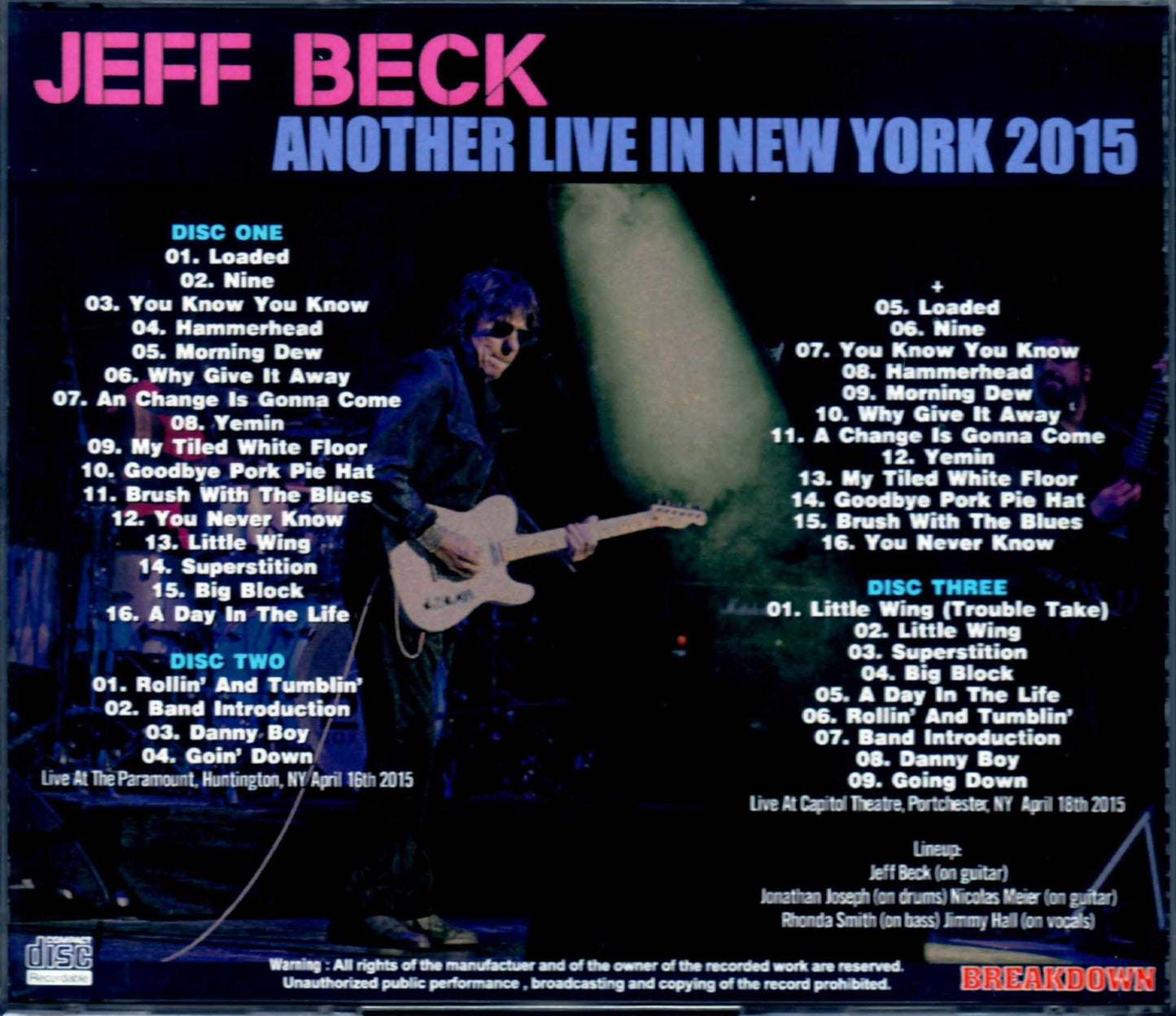 Jeff Beck/NY,USA 4.16 & 18.2015