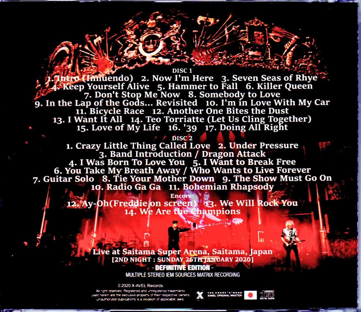 Queen,Adam Lambert/Saitama,Japan 1.26.2020 IEM Matrix Version